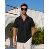 image:imageAlimens amp Gentle Mens Cuban Guayabera Shirts Short Sleeve Button Down Shirts for Men Summer Beach WeddingBlack