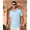 image:imageAlimens amp Gentle Mens Cuban Guayabera Shirts Short Sleeve Button Down Shirts for Men Summer Beach WeddingBlue