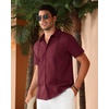 image:imageAlimens amp Gentle Mens Cuban Guayabera Shirts Short Sleeve Button Down Shirts for Men Summer Beach WeddingBurgundy