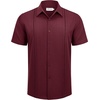 image:imageAlimens amp Gentle Mens Cuban Guayabera Shirts Short Sleeve Button Down Shirts for Men Summer Beach WeddingBurgundy