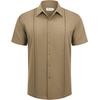 image:imageAlimens amp Gentle Mens Cuban Guayabera Shirts Short Sleeve Button Down Shirts for Men Summer Beach WeddingDark Khaki