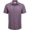 image:imageAlimens amp Gentle Mens Cuban Guayabera Shirts Short Sleeve Button Down Shirts for Men Summer Beach WeddingDark Purple