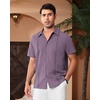 image:imageAlimens amp Gentle Mens Cuban Guayabera Shirts Short Sleeve Button Down Shirts for Men Summer Beach WeddingDark Purple