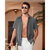 image:imageAlimens amp Gentle Mens Cuban Guayabera Shirts Short Sleeve Button Down Shirts for Men Summer Beach WeddingDeep Grey