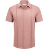 image:imageAlimens amp Gentle Mens Cuban Guayabera Shirts Short Sleeve Button Down Shirts for Men Summer Beach WeddingDeep Pink