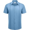 image:imageAlimens amp Gentle Mens Cuban Guayabera Shirts Short Sleeve Button Down Shirts for Men Summer Beach WeddingDenim Blue
