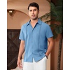 image:imageAlimens amp Gentle Mens Cuban Guayabera Shirts Short Sleeve Button Down Shirts for Men Summer Beach WeddingDenim Blue