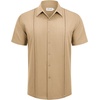 image:imageAlimens amp Gentle Mens Cuban Guayabera Shirts Short Sleeve Button Down Shirts for Men Summer Beach WeddingKhaki