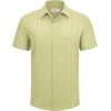 image:imageAlimens amp Gentle Mens Cuban Guayabera Shirts Short Sleeve Button Down Shirts for Men Summer Beach WeddingLight Green