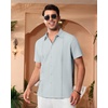 image:imageAlimens amp Gentle Mens Cuban Guayabera Shirts Short Sleeve Button Down Shirts for Men Summer Beach WeddingLight Grey