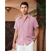 image:imageAlimens amp Gentle Mens Cuban Guayabera Shirts Short Sleeve Button Down Shirts for Men Summer Beach WeddingPink Purple