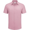 image:imageAlimens amp Gentle Mens Cuban Guayabera Shirts Short Sleeve Button Down Shirts for Men Summer Beach WeddingPink Purple