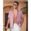 image:imageAlimens amp Gentle Mens Cuban Guayabera Shirts Short Sleeve Button Down Shirts for Men Summer Beach WeddingPink Purple