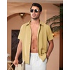 image:imageAlimens amp Gentle Mens Cuban Guayabera Shirts Short Sleeve Button Down Shirts for Men Summer Beach WeddingYellow