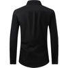 image:imageAlimens amp Gentle Mens Dress Shirt Regular Fit Stretch Stain Shield Long Sleeve Solid Business Wedding Button Down ShirtsBlack
