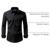 image:imageAlimens amp Gentle Mens Dress Shirt Regular Fit Stretch Stain Shield Long Sleeve Solid Business Wedding Button Down ShirtsBlack