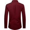 image:imageAlimens amp Gentle Mens Dress Shirt Regular Fit Stretch Stain Shield Long Sleeve Solid Business Wedding Button Down ShirtsBurgundy  Red