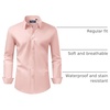 image:imageAlimens amp Gentle Mens Dress Shirt Regular Fit Stretch Stain Shield Long Sleeve Solid Business Wedding Button Down ShirtsCoral