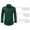 image:imageAlimens amp Gentle Mens Dress Shirt Regular Fit Stretch Stain Shield Long Sleeve Solid Business Wedding Button Down ShirtsDark Green