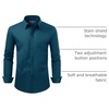 image:imageAlimens amp Gentle Mens Dress Shirt Regular Fit Stretch Stain Shield Long Sleeve Solid Business Wedding Button Down ShirtsDeep Sea