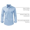 image:imageAlimens amp Gentle Mens Dress Shirt Regular Fit Stretch Stain Shield Long Sleeve Solid Business Wedding Button Down ShirtsLight Blue