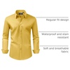 image:imageAlimens amp Gentle Mens Dress Shirt Regular Fit Stretch Stain Shield Long Sleeve Solid Business Wedding Button Down ShirtsMustard Yellow