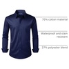 image:imageAlimens amp Gentle Mens Dress Shirt Regular Fit Stretch Stain Shield Long Sleeve Solid Business Wedding Button Down ShirtsNavy  Blue