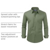 image:imageAlimens amp Gentle Mens Dress Shirt Regular Fit Stretch Stain Shield Long Sleeve Solid Business Wedding Button Down ShirtsOlive Green