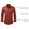 image:imageAlimens amp Gentle Mens Dress Shirt Regular Fit Stretch Stain Shield Long Sleeve Solid Business Wedding Button Down ShirtsPersimmon Red