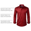 image:imageAlimens amp Gentle Mens Dress Shirt Regular Fit Stretch Stain Shield Long Sleeve Solid Business Wedding Button Down ShirtsRed