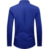 image:imageAlimens amp Gentle Mens Dress Shirt Regular Fit Stretch Stain Shield Long Sleeve Solid Business Wedding Button Down ShirtsSapphire Blue