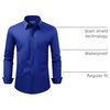 image:imageAlimens amp Gentle Mens Dress Shirt Regular Fit Stretch Stain Shield Long Sleeve Solid Business Wedding Button Down ShirtsSapphire Blue