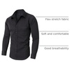 image:imageAlimens amp Gentle Mens Dress Shirts Long Sleeve WrinkleFree Stretch Shirts Solid Formal Button Down Shirt with PocketBlack