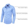 image:imageAlimens amp Gentle Mens Dress Shirts Long Sleeve WrinkleFree Stretch Shirts Solid Formal Button Down Shirt with PocketBlue