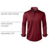 image:imageAlimens amp Gentle Mens Dress Shirts Long Sleeve WrinkleFree Stretch Shirts Solid Formal Button Down Shirt with PocketBurgundy