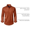 image:imageAlimens amp Gentle Mens Dress Shirts Long Sleeve WrinkleFree Stretch Shirts Solid Formal Button Down Shirt with PocketBurnt Orange