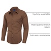 image:imageAlimens amp Gentle Mens Dress Shirts Long Sleeve WrinkleFree Stretch Shirts Solid Formal Button Down Shirt with PocketCoffee