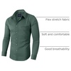 image:imageAlimens amp Gentle Mens Dress Shirts Long Sleeve WrinkleFree Stretch Shirts Solid Formal Button Down Shirt with PocketDark Green