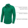 image:imageAlimens amp Gentle Mens Dress Shirts Long Sleeve WrinkleFree Stretch Shirts Solid Formal Button Down Shirt with PocketGreen