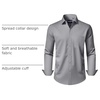 image:imageAlimens amp Gentle Mens Dress Shirts Long Sleeve WrinkleFree Stretch Shirts Solid Formal Button Down Shirt with PocketGrey