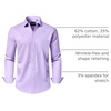 image:imageAlimens amp Gentle Mens Dress Shirts Long Sleeve WrinkleFree Stretch Shirts Solid Formal Button Down Shirt with PocketLavender Purple