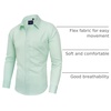 image:imageAlimens amp Gentle Mens Dress Shirts Long Sleeve WrinkleFree Stretch Shirts Solid Formal Button Down Shirt with PocketLight Green
