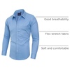 image:imageAlimens amp Gentle Mens Dress Shirts Long Sleeve WrinkleFree Stretch Shirts Solid Formal Button Down Shirt with PocketMisty Blue