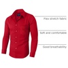 image:imageAlimens amp Gentle Mens Dress Shirts Long Sleeve WrinkleFree Stretch Shirts Solid Formal Button Down Shirt with PocketRed