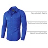 image:imageAlimens amp Gentle Mens Dress Shirts Long Sleeve WrinkleFree Stretch Shirts Solid Formal Button Down Shirt with PocketRoyal Blue