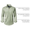 image:imageAlimens amp Gentle Mens Dress Shirts Long Sleeve WrinkleFree Stretch Shirts Solid Formal Button Down Shirt with PocketSage Green