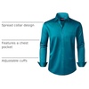 image:imageAlimens amp Gentle Mens Dress Shirts Long Sleeve WrinkleFree Stretch Shirts Solid Formal Button Down Shirt with PocketTeal
