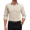 image:imageAlimens amp Gentle Mens Dress Shirts Solid Long Sleeve Stretch Casual Wedding Formal Business Button Down Shirts