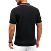 image:imageAlimens amp Gentle Mens Knitted Polo Shirts V Neck Collared Shirts for GolfBlack