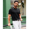 image:imageAlimens amp Gentle Mens Knitted Polo Shirts V Neck Collared Shirts for GolfBlack